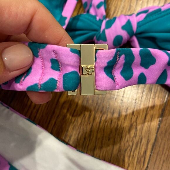 Diane von Furstenberg Morgan One Piece in Heyford Bubblegum & Cactus MEDIUM - Picture 5 of 7